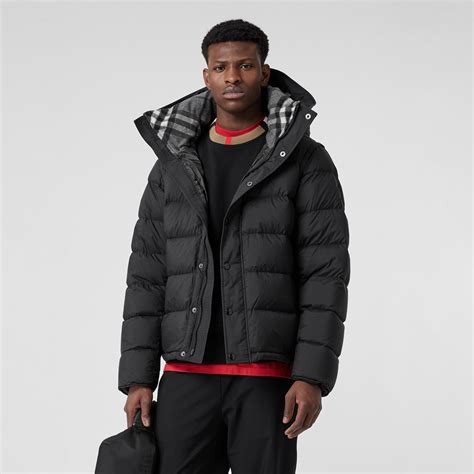 burberry detachable sleeve hooded puffer jacket black|burberry lockwell puffer jacket.